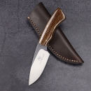 Gecko Burlap Micarta by Arno Bernard Knives with N690 steel EDC knife with leather sheath - first time