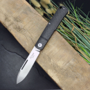 J.E. Made Knives Gunstock Stonewashed Blade CPM-S35Vn Handle made of carbon Slipjoint Pocket knife
