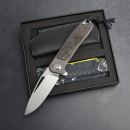 Arno Bernard Knives iMamba | Flipper Kugellager | skelettiert stonewashed | FAT Carbon Darkmatter | Titangriff RWL-34 |