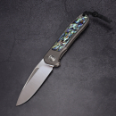 German Edition Fuller - Arno Bernard Knives - iMamba titanium knife / folder for the first time with an abalone blade made of RWL-34 steel