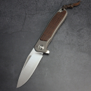 24-190 Folder iMamba Arno Bernard Knives Burlap Micarta + titanium handle RWL-34 - Framelock