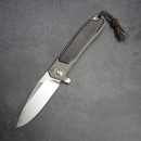 24-189 Flipper iMamba Arno Bernard Knives Grenadilla wood + titanium RWL-34 - framelock knife