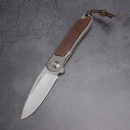 German Edition stonewashed iMamba Arno Bernard Knives Burlap Micarta + titanium handle RWL-34 - Framelock