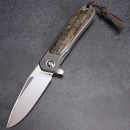 Folder - Fuller iMamba Arno Bernard Knives Giraffe Bone + Titanium Handle RWL-34 - Framelock Knife