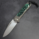 24-185 German Edition Fuller Arno Bernard Knives iMamba Kudu Bone green + Titanium Handle RWL-34 - Framelock