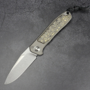 Arno Bernard Knives - iMamba uller Titan Messer RWL-​34 Stahl stonewashed und Carbon UNI Gold