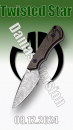 SK09 Damast Twisted Star mit dark Messing Scales und MDK Logo und Lederscheide mit Logo braun