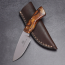 Gecko Ironwood by Arno Bernard Knives with N690 steel EDC knife with leather sheath - first time