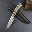 Jackal - Arno Bernard Knives high-quality hunting and collector's knife mammoth molar ostrich leather