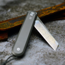 James Brand - Duval Damasteel mit Titan Griff Frontflipper Damast Taschenmesser