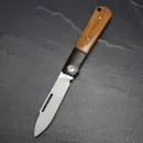 JE made Barlow pocket knife 2022 hand jigged bolster M390 steel with micarta slipjoint knife
