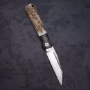 JE Made Knives Lambfoot with real stag horn M390 steel slipjoint pocket knife