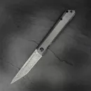 Kansept Prickle Damascus Knife K1012D1 Front Flipper with Carbon Fiber Max Tkachuk
