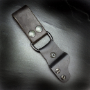 Kydex belt adapter / dangler with leather straps black/coffee and press studs laterally movable