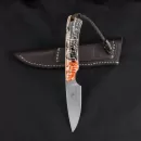 Marmoset Arno Bernard Knives hunting knife made of N690 with handle 2 colored kudu bones orange brown