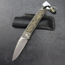 24-075 Rinkhals Uni Gold FAT Carbon - Arno Bernard Knives - Slipjoint Titanium pocket knife RWL34
