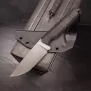 SK07-TAC: Outdoor knife handmade in SB1 steel and handle in micarta dirty incl. Kydex