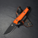 SK07-EDC Messer schwarze SB1 Klinge mit G10 Griff im knalligem orange und MDK Kydex