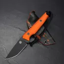 SK07-EDC knife black SB1 blade with G10 handle in bright orange and MDK Kydex