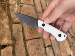 SK09 SHORT RUN - Black Edition Griff G10 weiß mit Kydex Stahl Sandvik 12C27 EDC Messer produziert JE. made Knives
