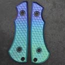 Schalenpaar "Honeycomb" Titan für das SK09EDC Messer - 2. Gen. plus zukünftige anodisiert blau / Turkis