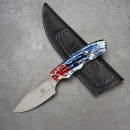 Squirrel - Arno Bernard Knives EDC Messer mit 2 farbigen Kudu Knochengriff rot/blau