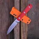 Swayback Fixed - JE. Made Knives G10 rot 12C27 Stahl stonewashed EDC Messer