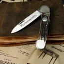 WEIDMANNSHEIL - Old classic pocket knife with backlock and bone scales