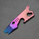 X1 Custom - A keychain tool Prybar made of titanium anodized gradient blue/pink