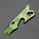 X1 Custom - A tool for the Prybar keychain anodized titanium green checkered