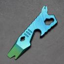 X1 Custom - Ein Tool für den Schlüsselbund Prybar aus Titan anodisiert Verlauf grün / türkis